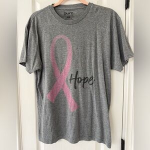 Burn Women's Gray Hope Tee - Pink Ribbon